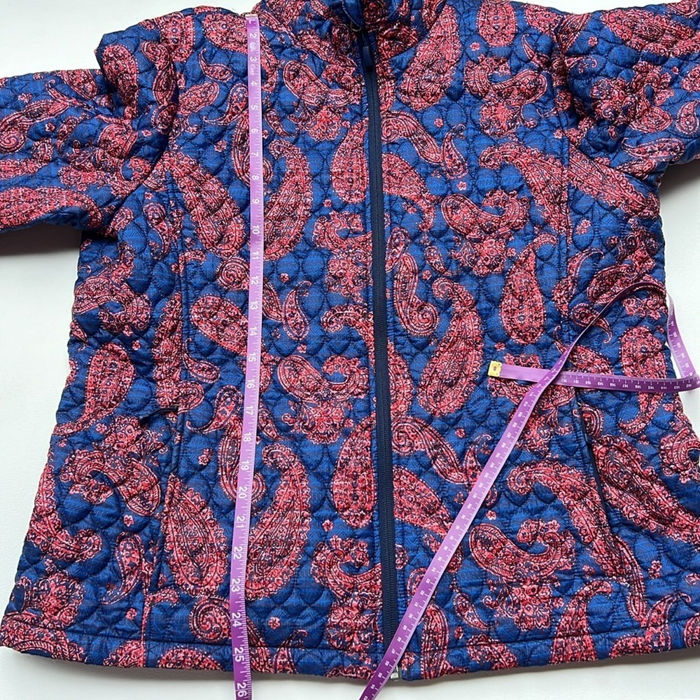 Lands End Paisley quilted red/blue jacket size Large​​ - Picture 4 of 9